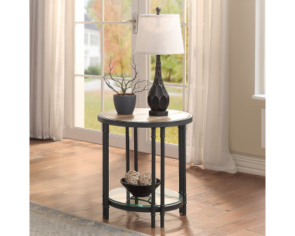 ACME - Brantley End Table in Oak/Sandy Black