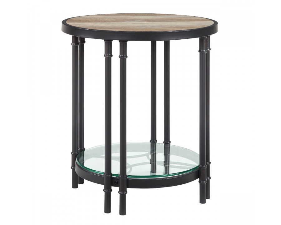 ACME - Brantley End Table in Oak/Sandy Black