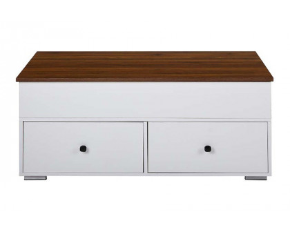 ACME - Raeden Coffee Table with Lift Top in White/Walnut