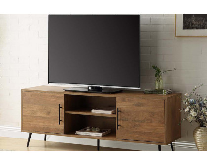 ACME Wafiya TV Stand - Rustic Wood and Black Finish