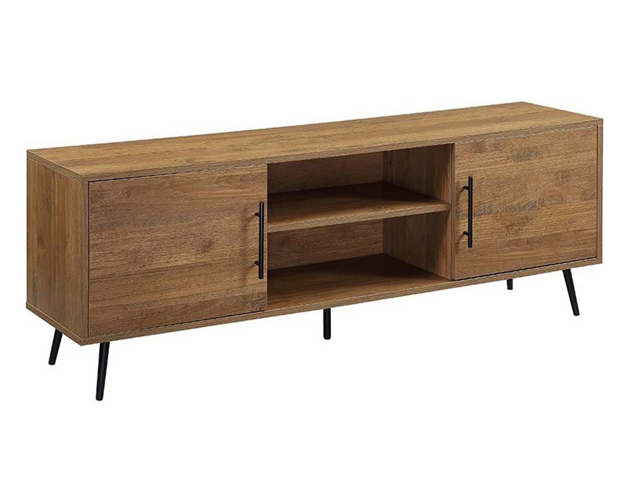 ACME Wafiya TV Stand - Rustic Wood and Black Finish