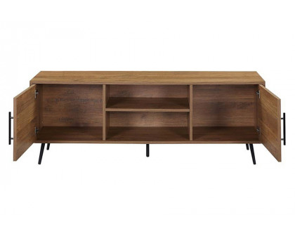 ACME Wafiya TV Stand - Rustic Wood and Black Finish