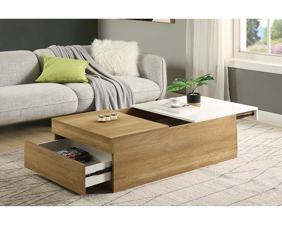 ACME - Aafje Coffee Table in Oak/White