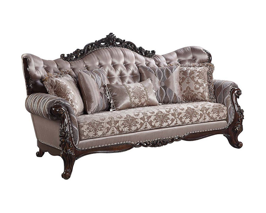 ACME - Benbek Sofa with 5 Pillows in Antique Oak