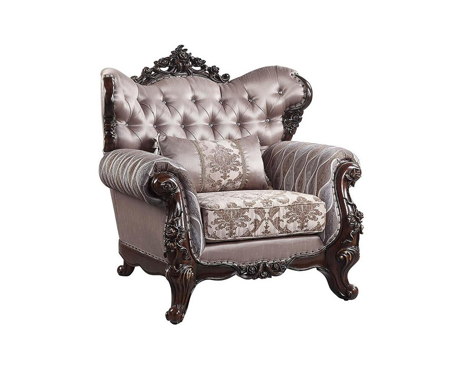 ACME - Benbek Chair with Pillow in Antique Oak