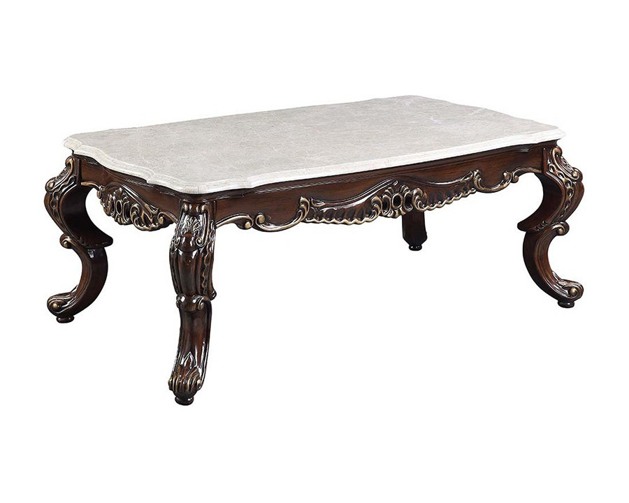 ACME - Benbek Coffee Table in Marble/Antique Oak