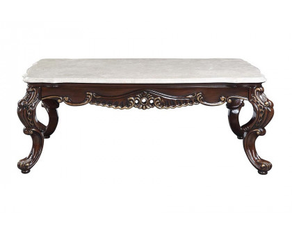 ACME - Benbek Coffee Table in Marble/Antique Oak