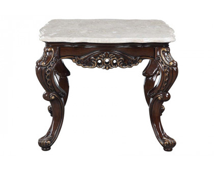 ACME - Benbek End Table in Marble/Antique Oak