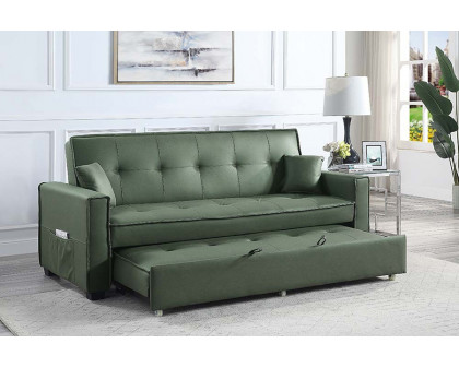 ACME - Octavio Adjustable Sofa with 2 Pillows in Green