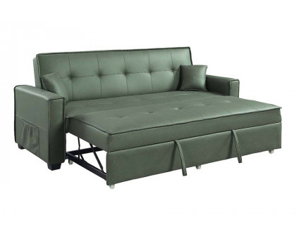 ACME - Octavio Adjustable Sofa with 2 Pillows in Green