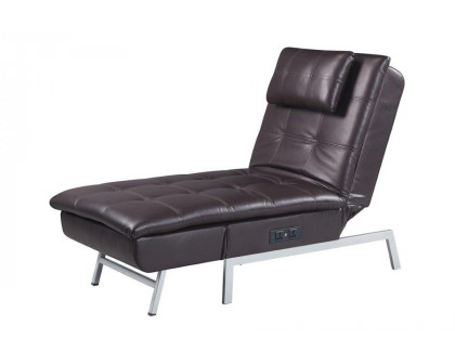 ACME™ Padilla Chaise Lounge with Pillow & Usb - Brown