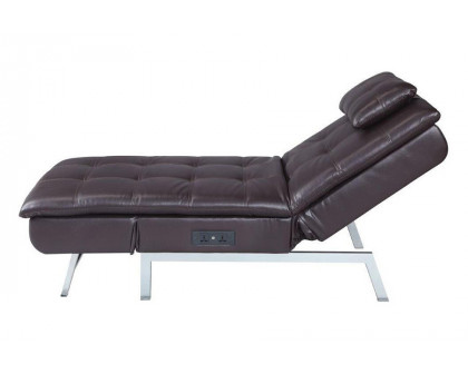 ACME™ Padilla Chaise Lounge with Pillow & Usb - Brown