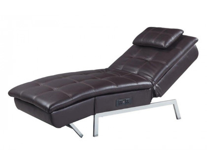 ACME™ Padilla Chaise Lounge with Pillow & Usb - Brown