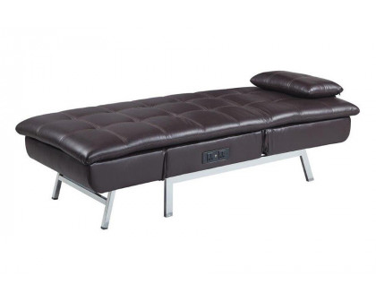 ACME™ Padilla Chaise Lounge with Pillow & Usb - Brown