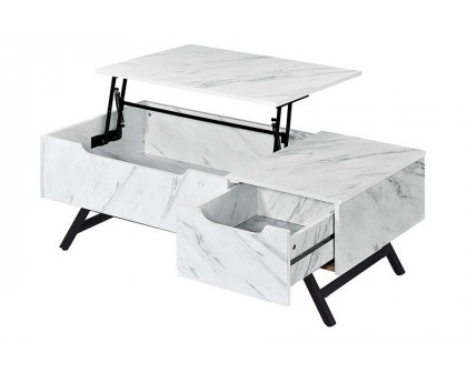 ACME Throm Coffee Table with Lift Top - Marble