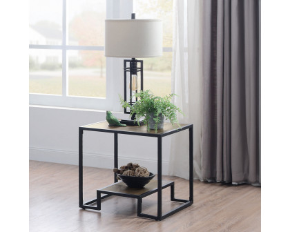 ACME - Idella End Table in Rustic Oak/Black