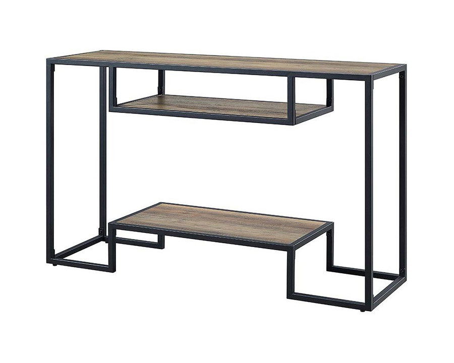 ACME - Idella Sofa Table in Rustic Oak/Black