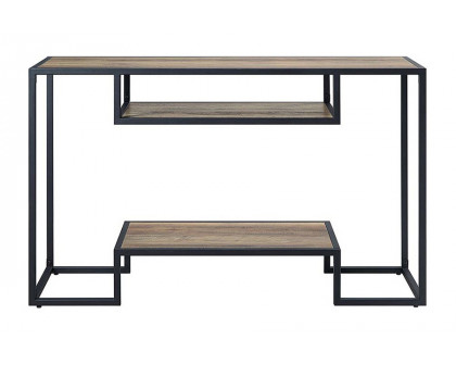 ACME - Idella Sofa Table in Rustic Oak/Black