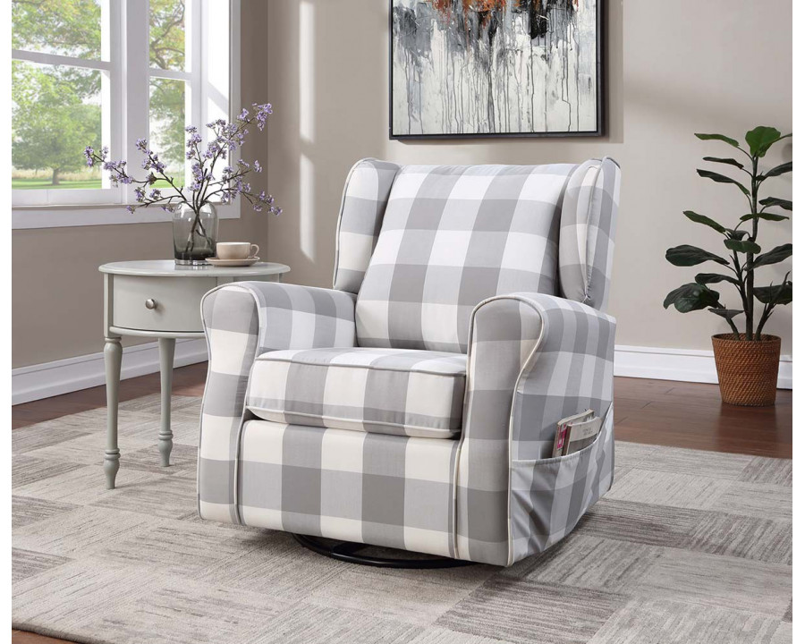 ACME - Patli Swivel Chair with Glider in Gray