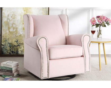 ACME - Tamaki Swivel Chair with Glider in Pink