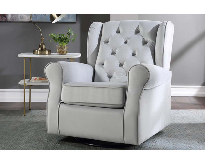 ACME - Zeger Swivel Chair with Glider in Gray