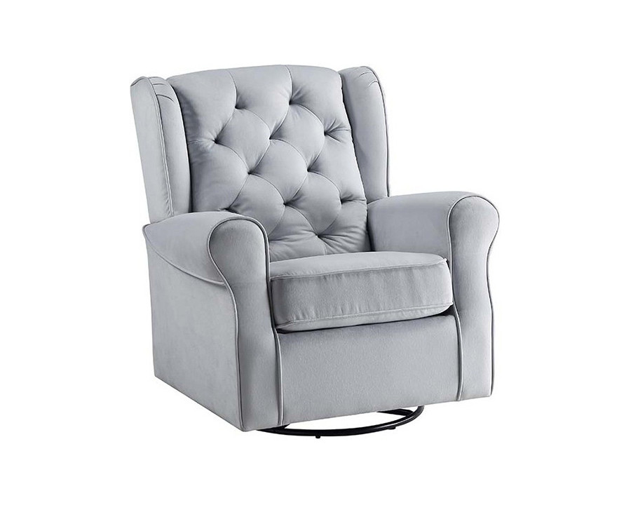 ACME - Zeger Swivel Chair with Glider in Gray