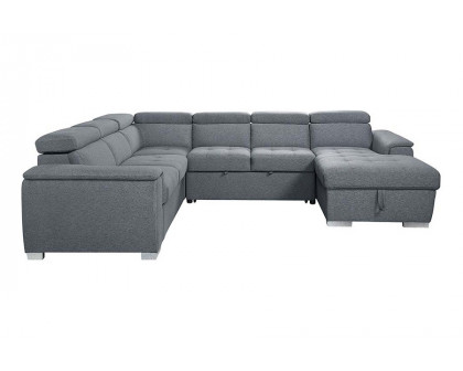 ACME - Hanley Sectional Sofa with Sleeper & Storage in Gray