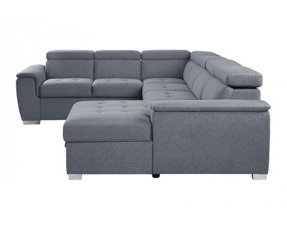 ACME - Hanley Sectional Sofa with Sleeper & Storage in Gray