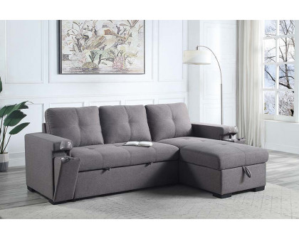 ACME - Jacop Sectional Sofa with Sleeper & Storage in Dark Gray