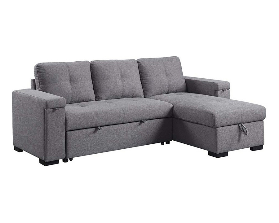 ACME - Jacop Sectional Sofa with Sleeper & Storage in Dark Gray