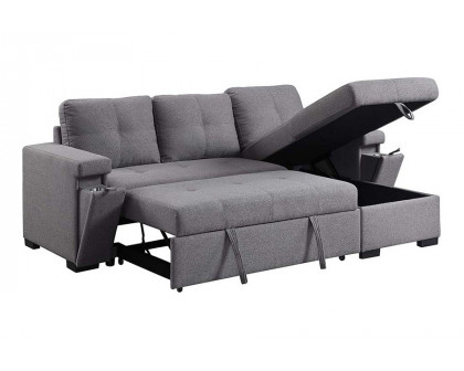 ACME - Jacop Sectional Sofa with Sleeper & Storage in Dark Gray