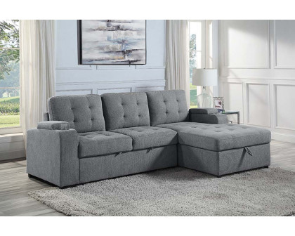 ACME - Kabira Sectional Sofa with Sleeper & Storage in Gray