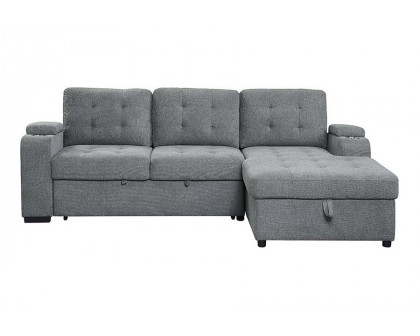 ACME - Kabira Sectional Sofa with Sleeper & Storage in Gray