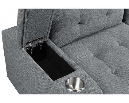 ACME - Kabira Sectional Sofa with Sleeper & Storage in Gray