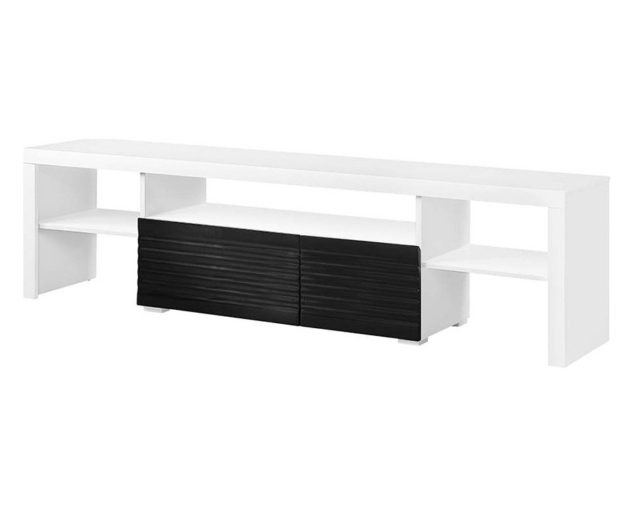 ACME - Buck II TV Stand in White/Black High Gloss