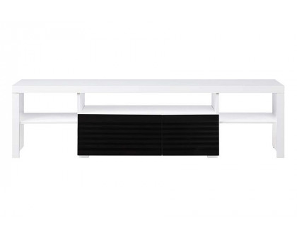 ACME - Buck II TV Stand in White/Black High Gloss