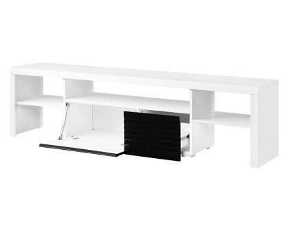 ACME - Buck II TV Stand in White/Black High Gloss