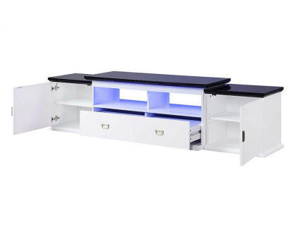 ACME - Barend TV Stand with Led in White/Black High Gloss