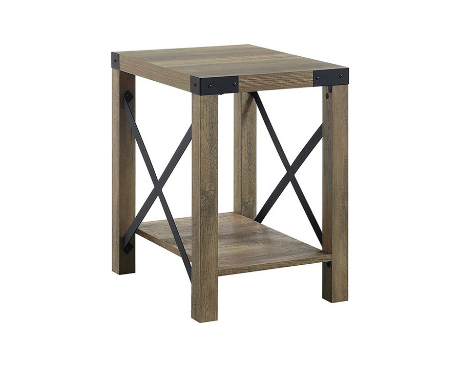 ACME - Abiram End Table in Rustic Oak