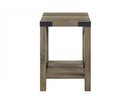 ACME - Abiram End Table in Rustic Oak