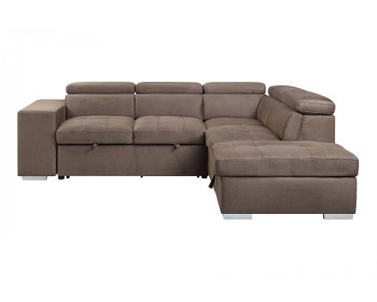 ACME - Acoose Sectional Sofa with Sleeper in Brown