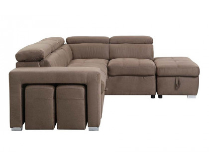 ACME - Acoose Sectional Sofa with Sleeper in Brown