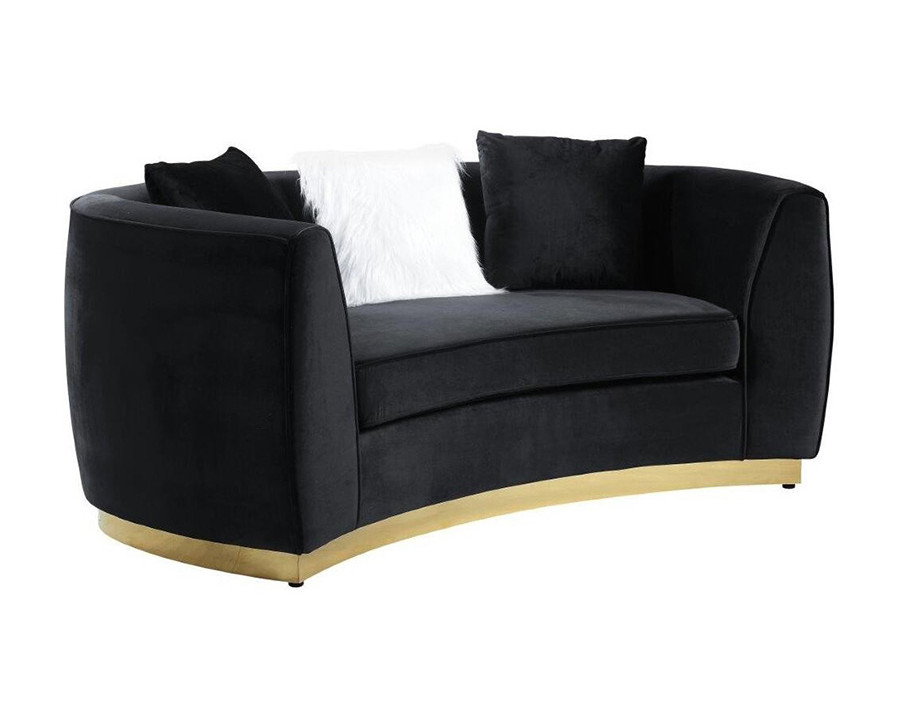 ACME - Achelle Loveseat with 3 Pillows in Black