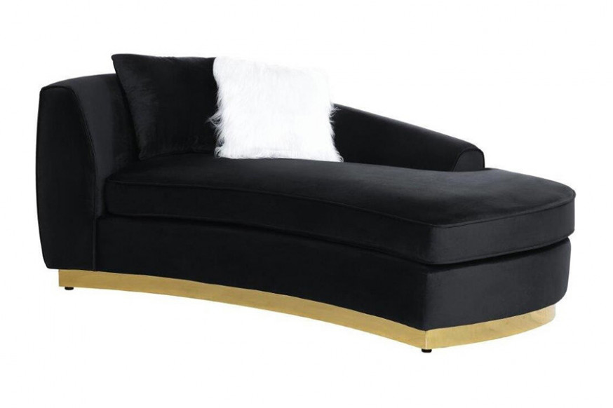 ACME™ Achelle Chaise with 2 Pillows - Black