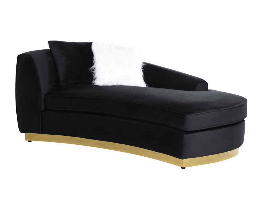 ACME - Achelle Chaise with 2 Pillows in Black