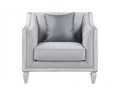 ACME™ Katia Chair with Pillow - Light Gray/Weathered White