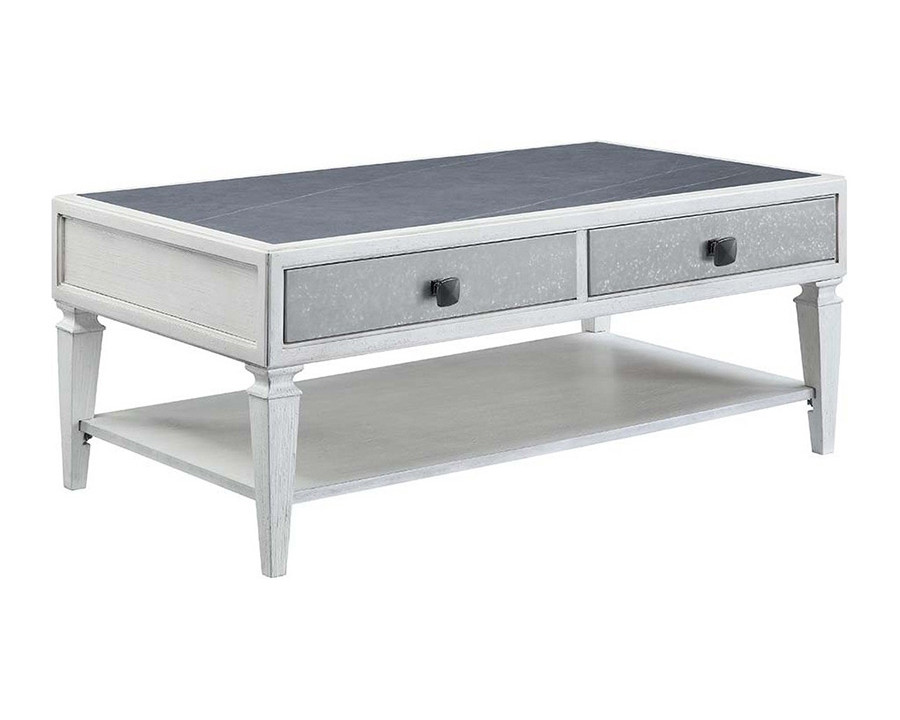 ACME - Katia Coffee Table in Rustic Gray/Weathered White