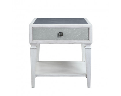 ACME - Katia End Table in Rustic Gray/Weathered White