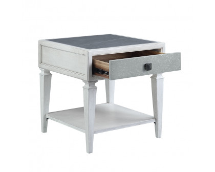 ACME - Katia End Table in Rustic Gray/Weathered White