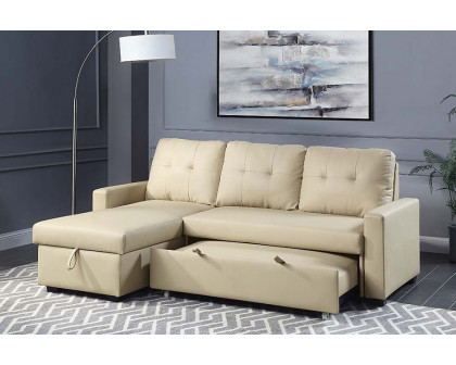 ACME - Dafina Sectional Sofa with Sleeper in Beige